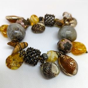 Chico Seashell and Bead Chunky Bracelet Multicolor Stretch